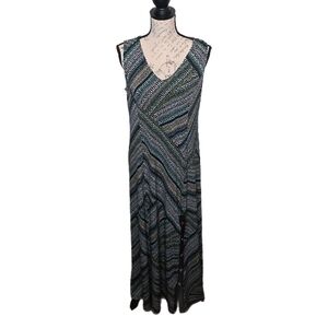 Susan Graver Liquid Knit Sleeveless Maxi Dress  Large Beach Casual Dress